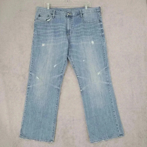Old Navy Mens 38x30 Low Rise Straight Jeans Light Blue Denim  7PT - Picture 1 of 7